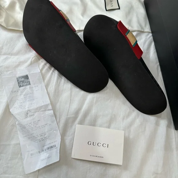 Gucci Red and Black Slide Sandals - Picture 3 of 10